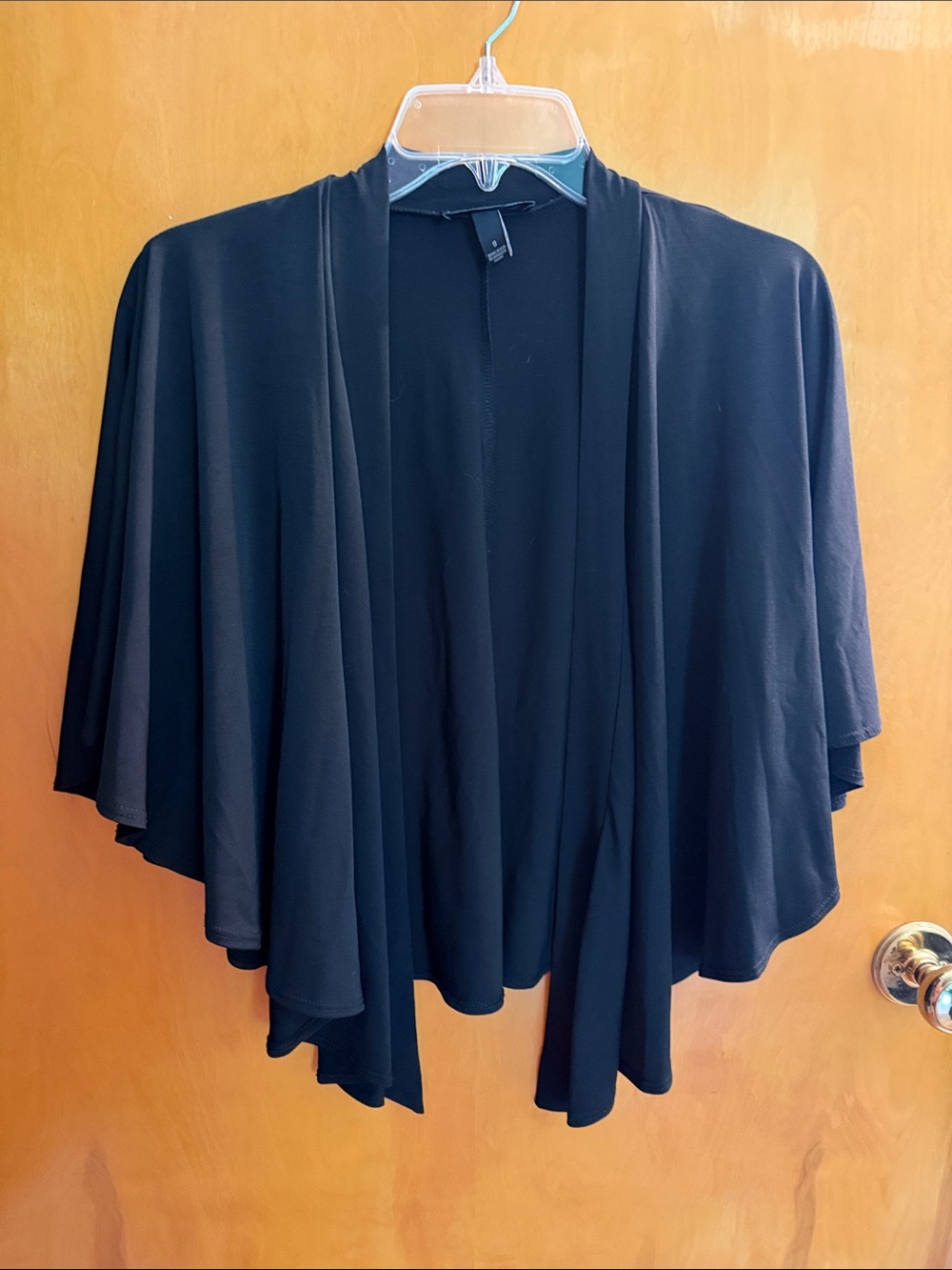 Dress Barn Black Open-Front Draped Crop Top
